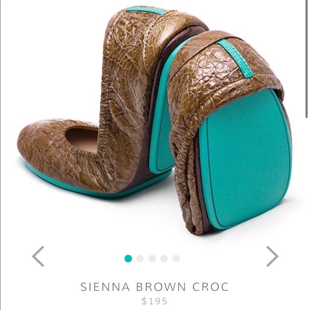SOLD Sienna Brown Croc Tieks- Used